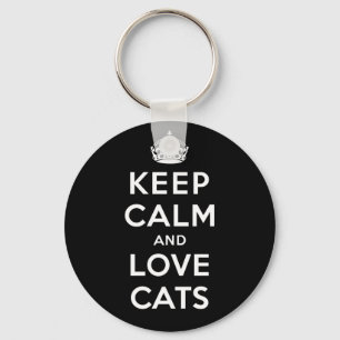 Porte-clés Gardez le calme et l'amour chats