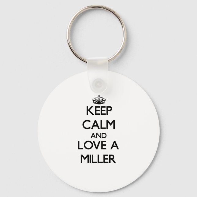 Porte-clés Gardez le calme et l'amour chez Miller (Recto)