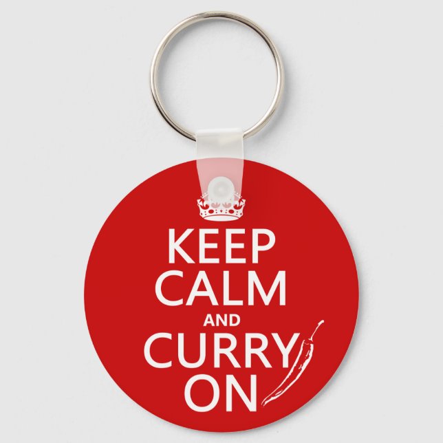 Porte-clés Gardez le calme et le curry allumés (Recto)