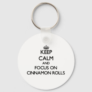 Porte-clés Gardez le calme et le foyer sur la cannelle Rolls