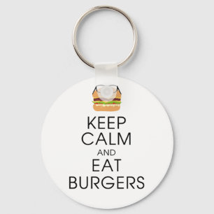 Porte-clés Gardez Le Calme Et Mangez Des Burgers