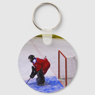 Porte-clés gardien de but d'hockey