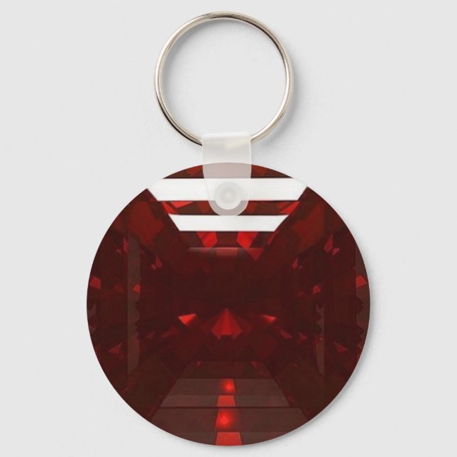 Porte-clés Garnet Gemstone Janvier Pierre de naissance de Sha (Recto)