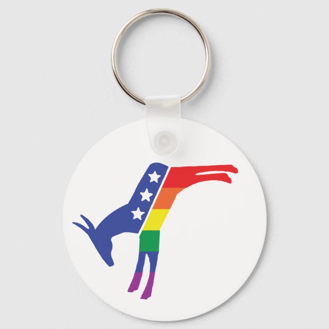 Porte-clés Gay pride démocrate Donkey (Recto)