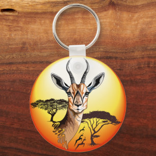 Porte-clés Gazelle Antelope africaine animal sauvage