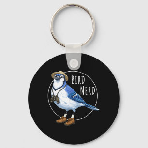 Porte-clés Geek des oiseaux Geai bleu Drôle d'observation d'o