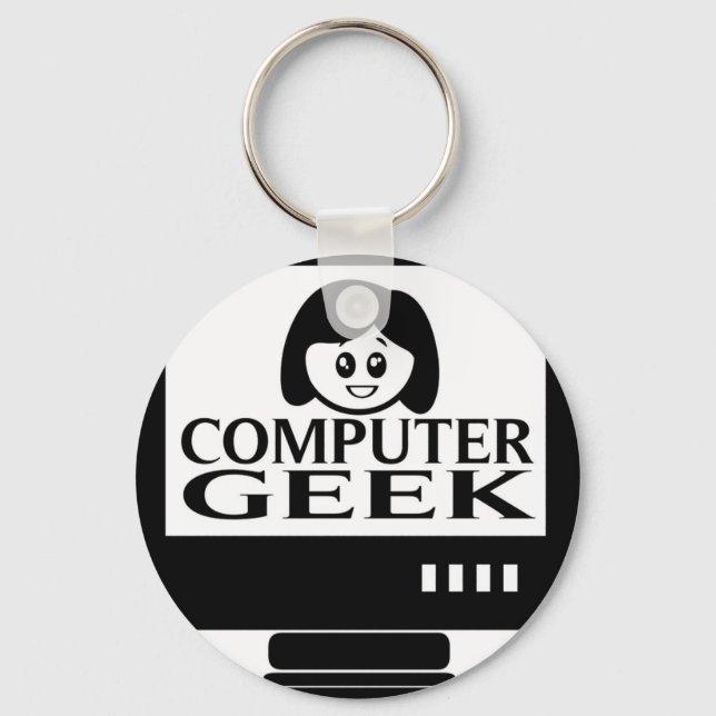 Porte-clés Geek informatique fille femme (Recto)
