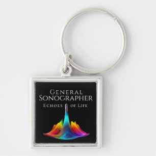 Porte-clés Général Sonographer Colorful Ultrasound Waves