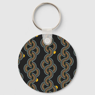 Porte-clés Geo Stripe : Design Vintage tendance