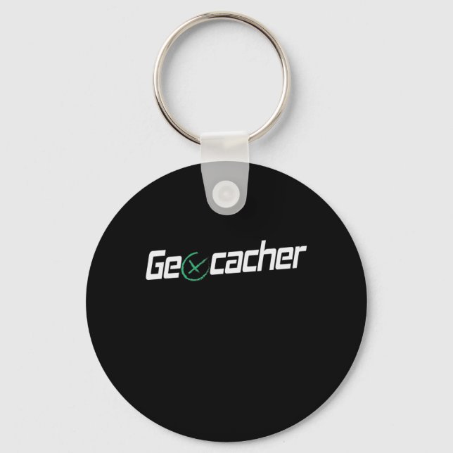 Porte-clés Géocaching avec récepteur GPS et coordonnées (Recto)