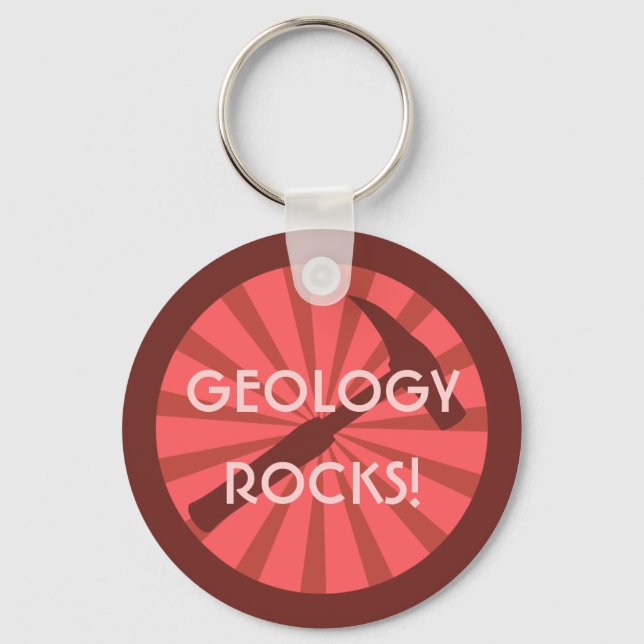 Porte-clés géologie rocks! Insigne marteau (Recto)