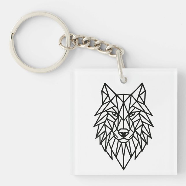 Porte-clés Geometric Wolf Keychain (Devant)