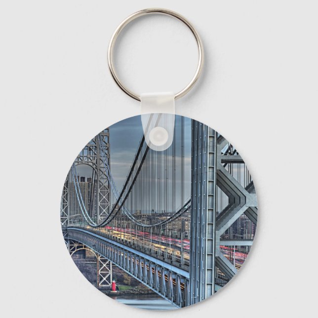 Porte-clés George Washington Bridge & Red Lighthouse NYC (Recto)