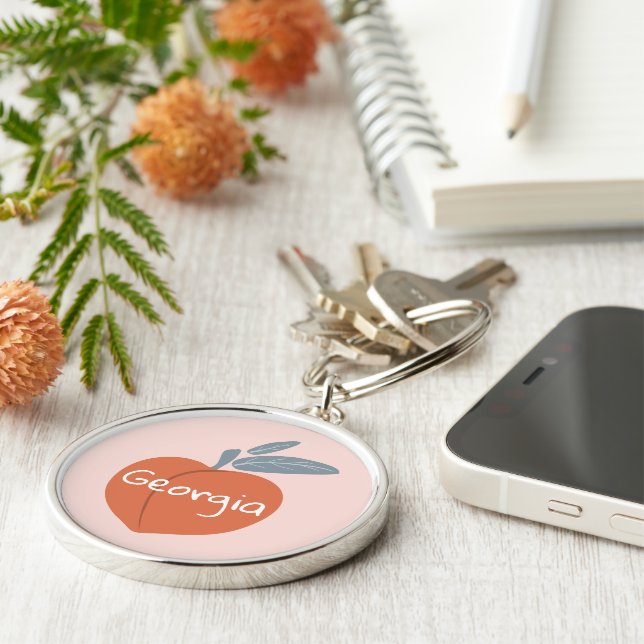 Porte-clés Georgia Peach personnaliser votre texte (Côté)