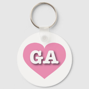 Porte-clés Georgia Solid Coeur rose - Big Love