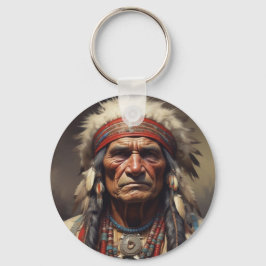 Porte-clés Geronimo Portrait du chef guerrier indien