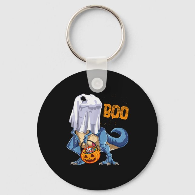 Porte-clés Ghost Dinosaur T Rex Funny Boo Halloween Boys Men  (Recto)