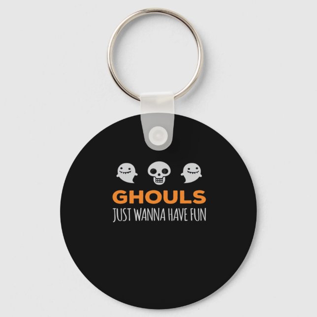 Porte-clés Ghouls veut juste s'amuser Automne esthétique (Recto)