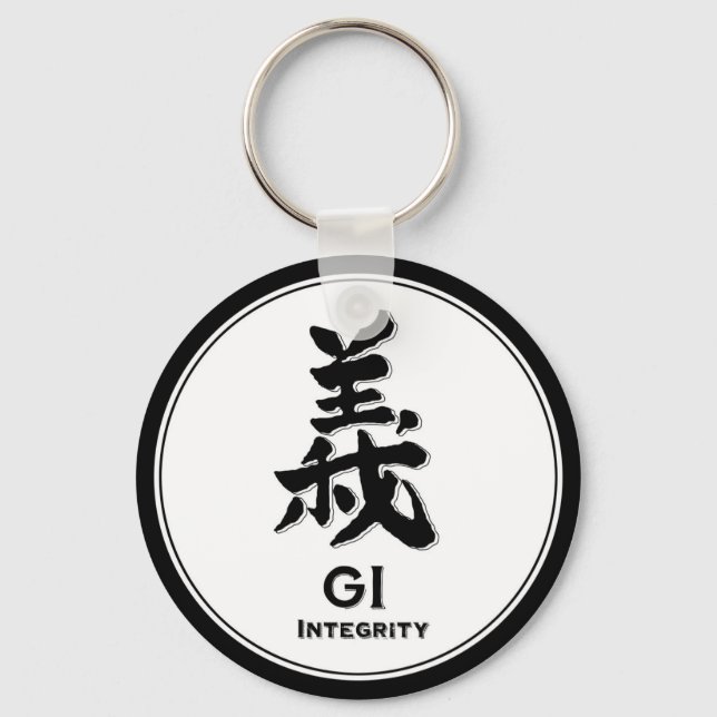 Porte-clés Gi Integrity Honesty bushido vertu samurai kanji (Recto)