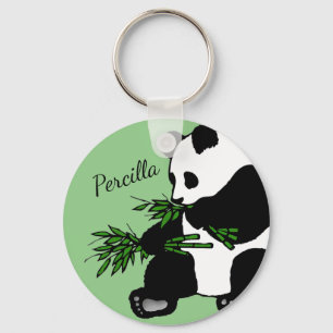 Porte-clés Giant Panda Eats Bamboo Name