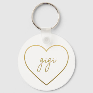 Porte-clés Gigi Elegant Golden Gradient Heart Grandma Cadeau