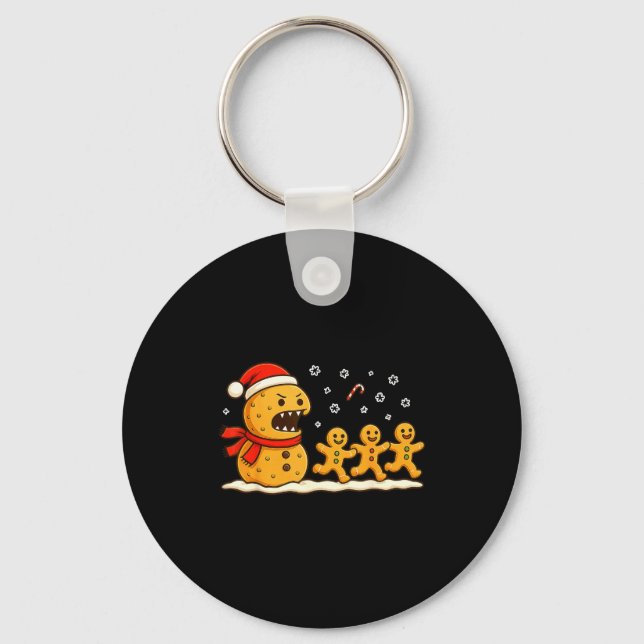 Porte-clés Gingerbread Monster Chase Funny Christmas Cookie X (Recto)