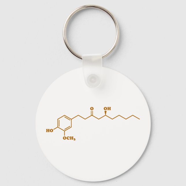 Porte-clés Gingerol Molecule formule chimique (Recto)