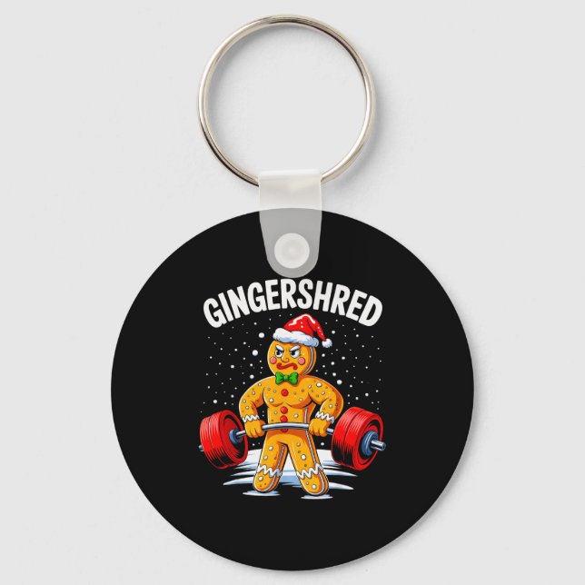Porte-clés Gingershred Funny Gingerbread Man Gym Bodybuilding (Recto)