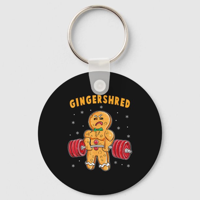 Porte-clés Gingershred Funny Gingerbread Man Gym Bodybuilding (Recto)