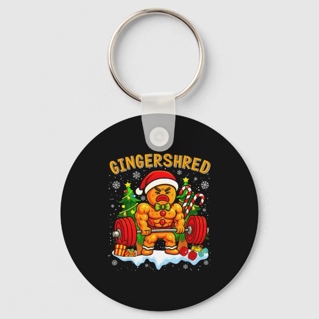 Porte-clés Gingershred Funny Gingerbread Man Gym Bodybuilding (Recto)