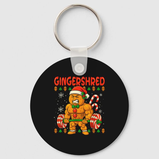 Porte-clés Gingershred Gingerbread Christmas Workout Gym Ging (Recto)