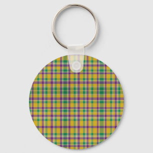 Porte-clés Gingham coloré à motif de Mardi Gras