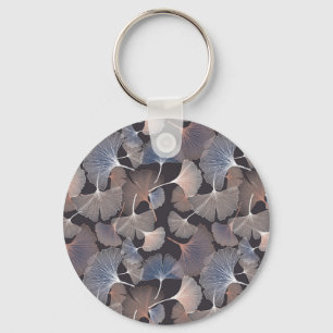 Porte-clés Ginkgo feuilles : élégant motif naturel.
