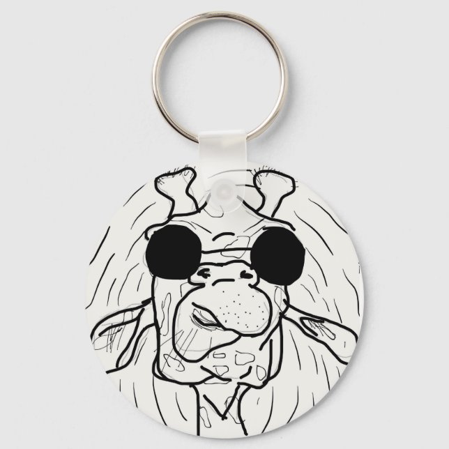 Porte-clés Girafe au verre de soleil (Recto)