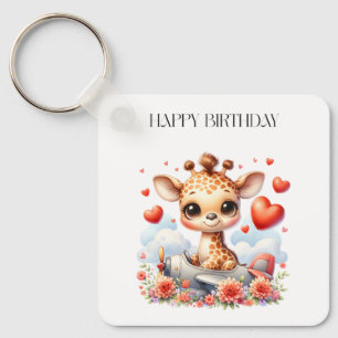 Porte-clés Girafe Avion Anniversaire