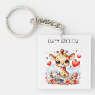 Porte-clés Girafe Avion Anniversaire