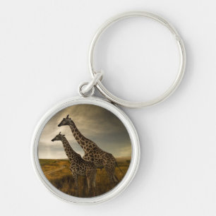 Porte-clés Girafes et le paysage