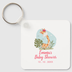 Porte-clés Giraffe Baby shower Napkin (Girl Safari Animal)