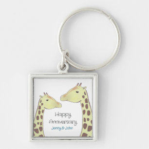 Porte-clés Giraffe Couple Mariage Anniversaire