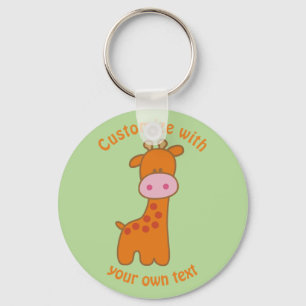 Porte-clés Giraffe de dessin de texte personnalisé