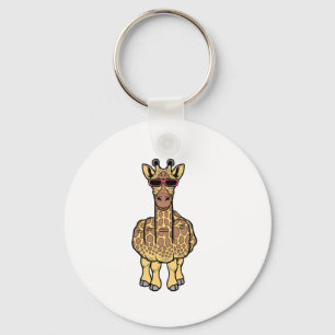 Porte-clés Giraffe du doigt moyen drôle Offensive Rude Safari