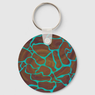 Porte-clés Giraffe Impression Brown et Turquoise