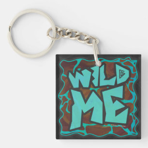 Porte-clés Giraffe Impression Brown et Turquoise