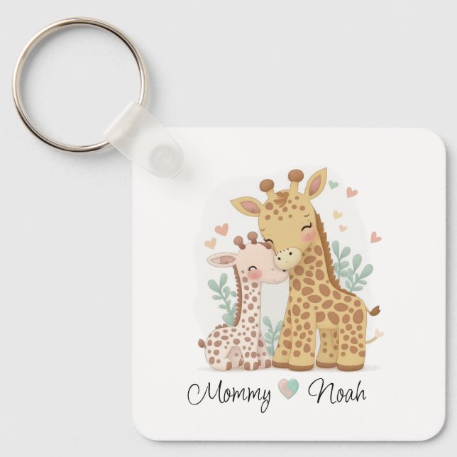 Porte-clés Giraffe personnalisée Porte - clé de bébé (Recto)