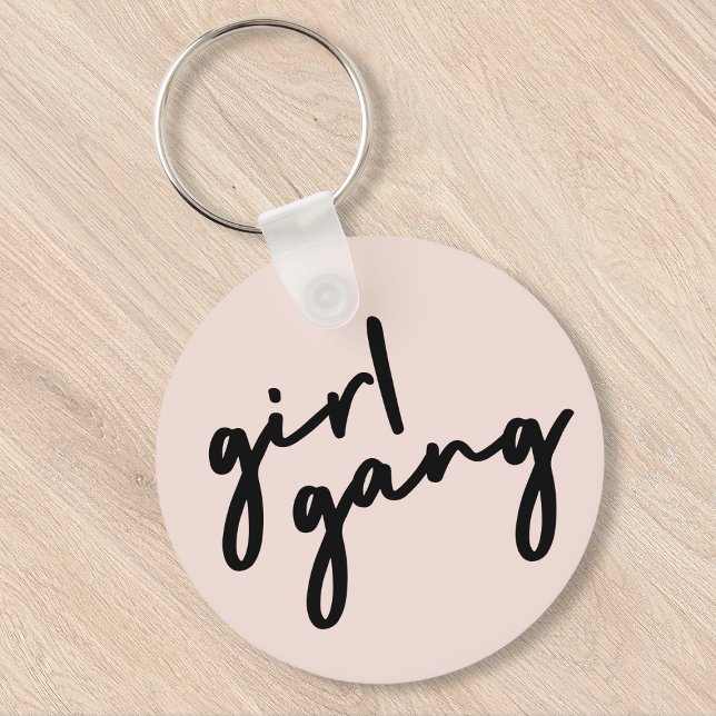 Porte-clés Girl Gang | Cute Pink Girl Power Modern (Créateur téléchargé)