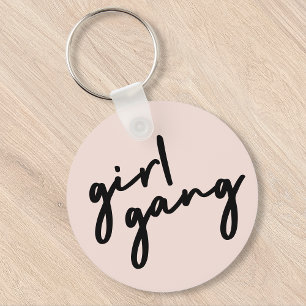 Porte-clés Girl Gang   Cute Rose Girl Power Moderne Féministe