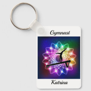 Porte-clés Girls Gymnast Balance Beam Personalized  