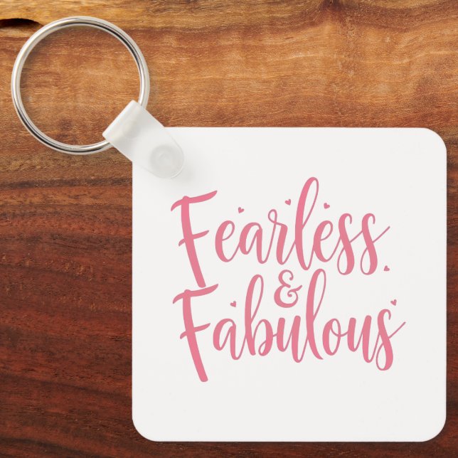 Porte-clés Girly Pink Sparkle Motivational Message (Recto)
