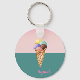 Porte-clés Glace à l'eau colorée Cool