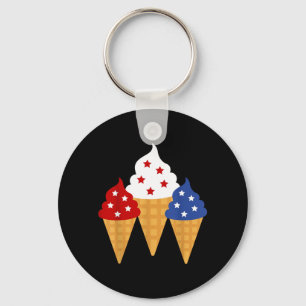 Porte-clés Glace de la fête du Memorial Day du 4 juillet patr